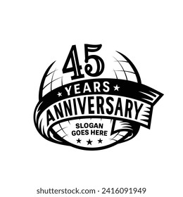45 years anniversary design template. 45th logo. Vector and illustration.