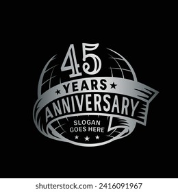 45 years anniversary design template. 45th logo. Vector and illustration.