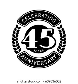 45 years anniversary design template. Vector and illustration. Anniversary logo.