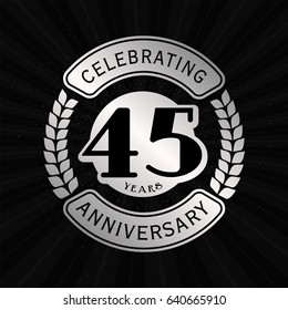 45 years anniversary design template. Vector and illustration. Anniversary logo.