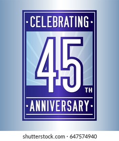 45 years anniversary design template. Vector and illustration.