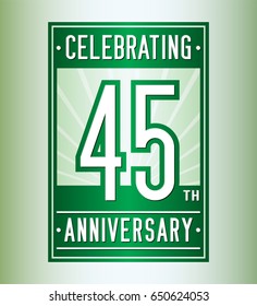 45 years anniversary design template. Vector and illustration