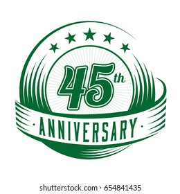 45 years anniversary design template. Vector and illustration. 45th logo.