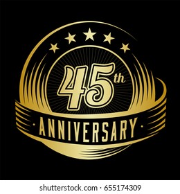 45 years anniversary design template. Vector and illustration. 45th logo.