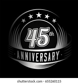 45 years anniversary design template. Vector and illustration. 45th logo.