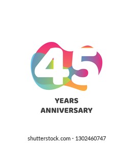 45 Years anniversary design. Vector illustration eps 10