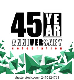 45 Years anniversary elebration vetor template design illustration