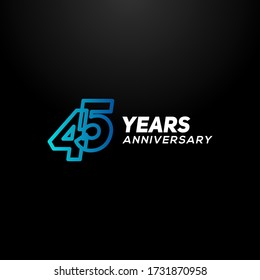 45 Years Anniversary Gradient Number Vector Design