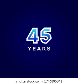 45 Years Anniversary Gradient Number Vector Design