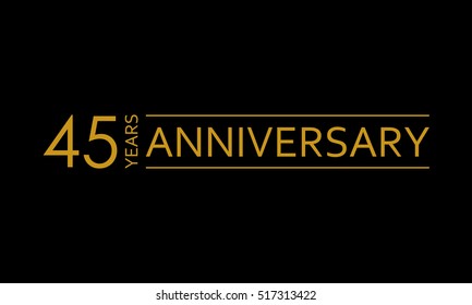 45 years anniversary icon. 45th birthday emblem. Anniversary design element. Vector illustration.