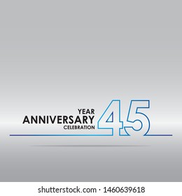 45 years anniversary linked logotype with blue color isolated on white background for company celebration event