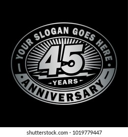45 years anniversary. Anniversary logo design.