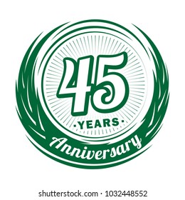 45 Years Anniversary Anniversary Logo Design Stock Vector (Royalty Free ...