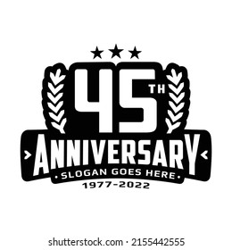 45 Years Anniversary Logo Design Template Stock Vector (Royalty Free ...