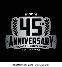 45 years anniversary logo design template. 45th anniversary celebration logotype. Vector and illustration.