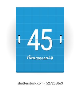 45 Years Anniversary Logo Designed like Flip Calendar