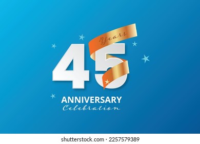 45 years anniversary logo gold illustration template design