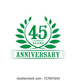 45 years anniversary logo template. 