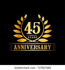 45 Years Anniversary Logo Template. 