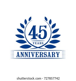 45 years anniversary logo template. 