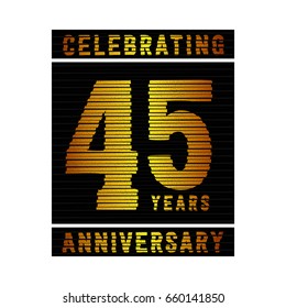 45 years anniversary logo. Vector and illustration.