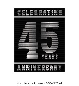 45 years anniversary logo. Vector and illustration.
