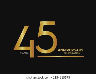 45 Years Anniversary Logotype Single Line Stock Vector (Royalty Free ...