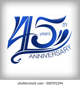 45 years anniversary Template logo