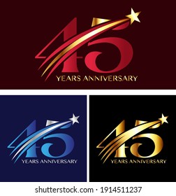 45 years Anniversary vector logo illustration