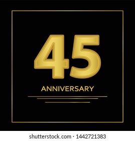 45 years anniversary vector, style  for celebration, logo template