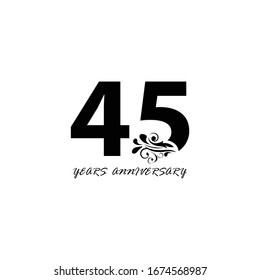 vector de 45 años, estilo para celebración, plantilla de logotipo