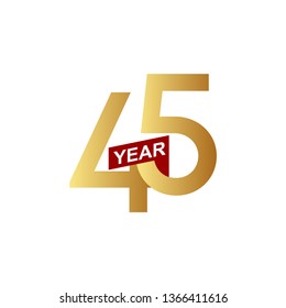 45 Years Anniversary Vector Template Design Illustration