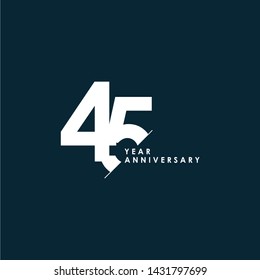 45 Years Anniversary Vector Template Design Illustration