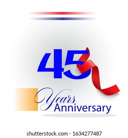  45 Years Anniversary Vector Template Design Illustration