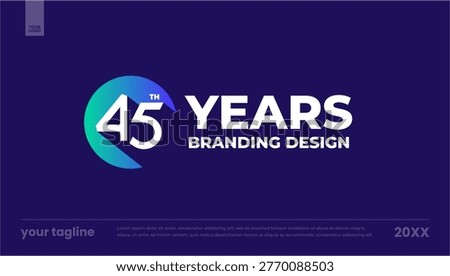 45 years branding design circle logo mark banner template
