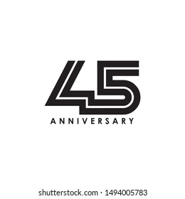 45 Years Celebrating anniversary design template