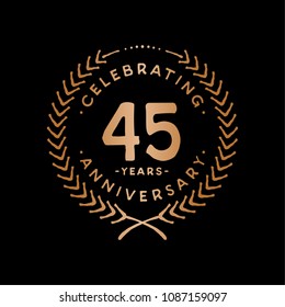 45 years design template. 45th vector and illustration.