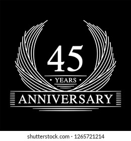 45 years design template. 45th anniversary. Vector and illustration.