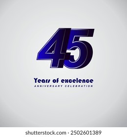 45 years of excelence anniversary celebration , vector template design illustration
