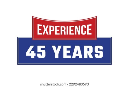 45 Years Experience Seal Vector