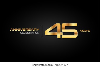 45 Years Gold Anniversary Celebration Logo Stock Vector (Royalty Free ...