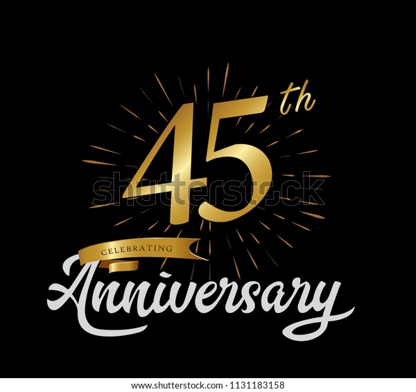 45 Years Gold Anniversary Celebration Simple Stock Vector (Royalty Free ...