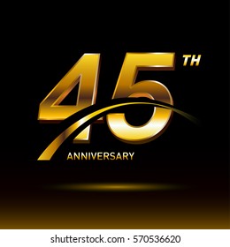 45 years golden anniversary logo celebration