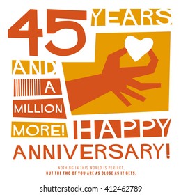 45 Years Happy Anniversary (Vector Illustration Concept Design)