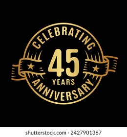 45 years logo design template. 45th anniversary vector and illustration.