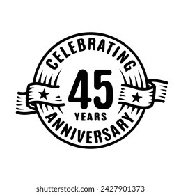 45 años plantilla de diseño de logotipo. 45 aniversario vector e ilustración.