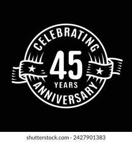45 years logo design template. 45th anniversary vector and illustration.