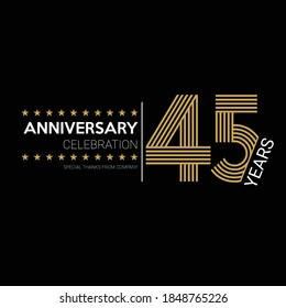 45 años celebrando el logo. feliz aniversario 45. Saludos celebran.
