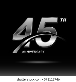 45 years silver anniversary logo celebration