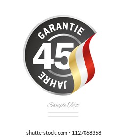 45 Years Warranty (German - 50 Jahre Garantie) black icon stamp vector